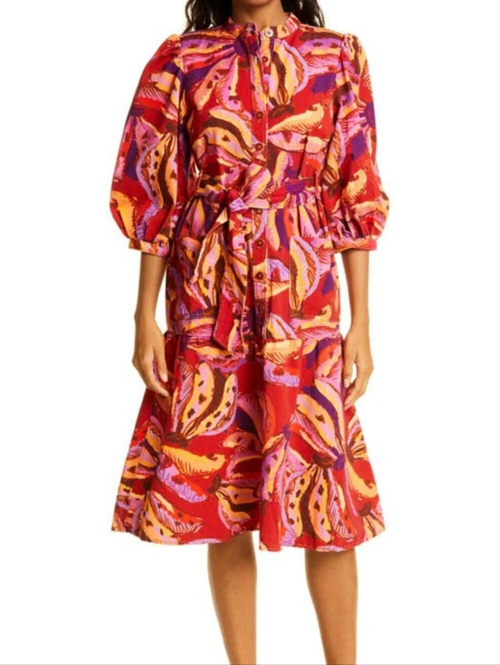 Farm Rio Banana Juice Chemise Dress - Size Medium - Retails $235